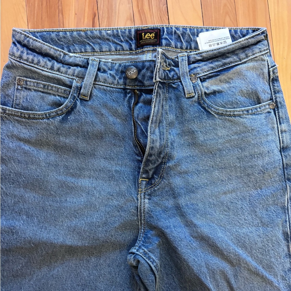 Lee High Rise Straight Cut Relaxed Fit Light Blue Denim Jeans